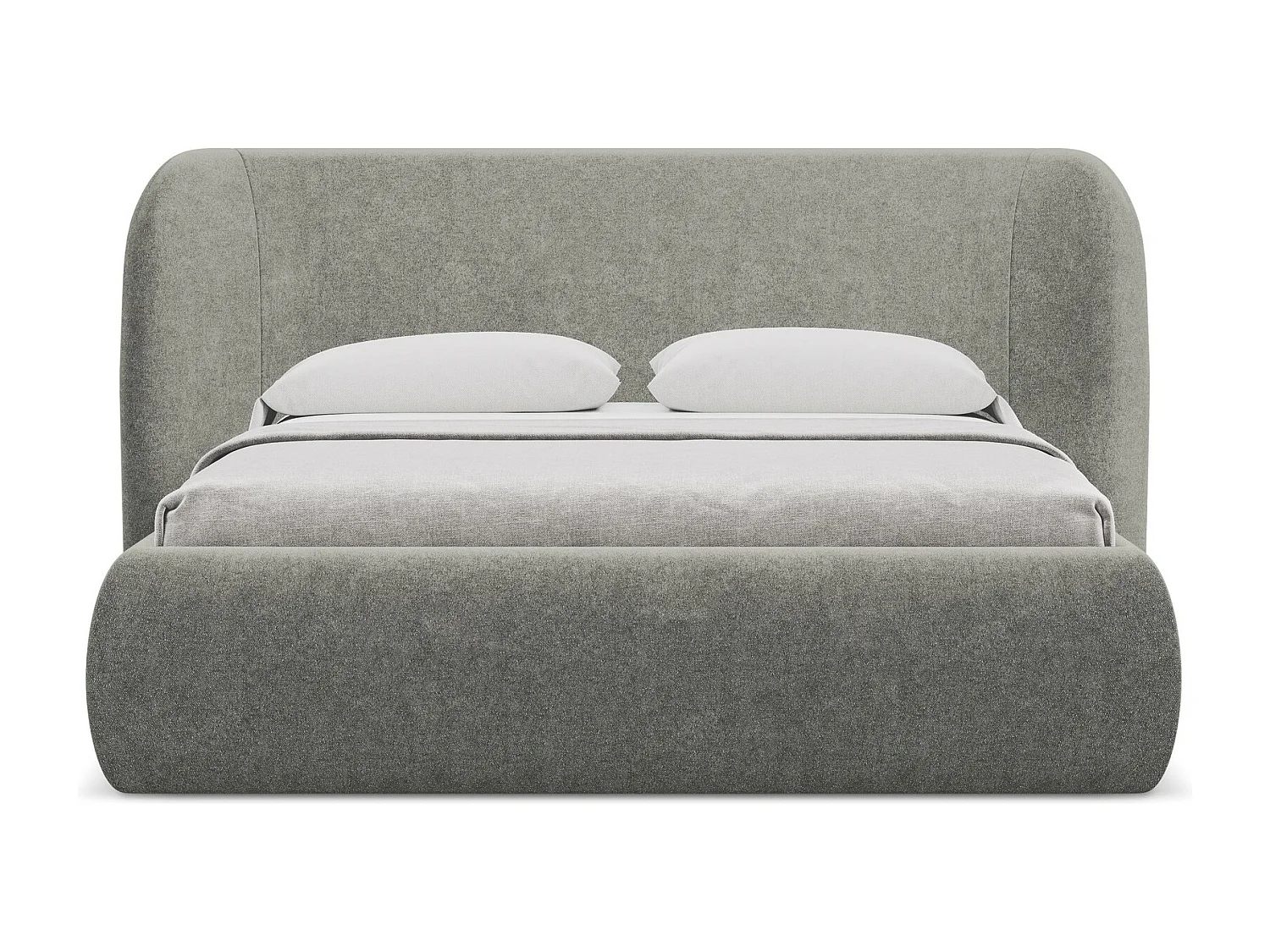 Bed met opbergruimte 190 x 215 - bouclé - olifant - HAUKE