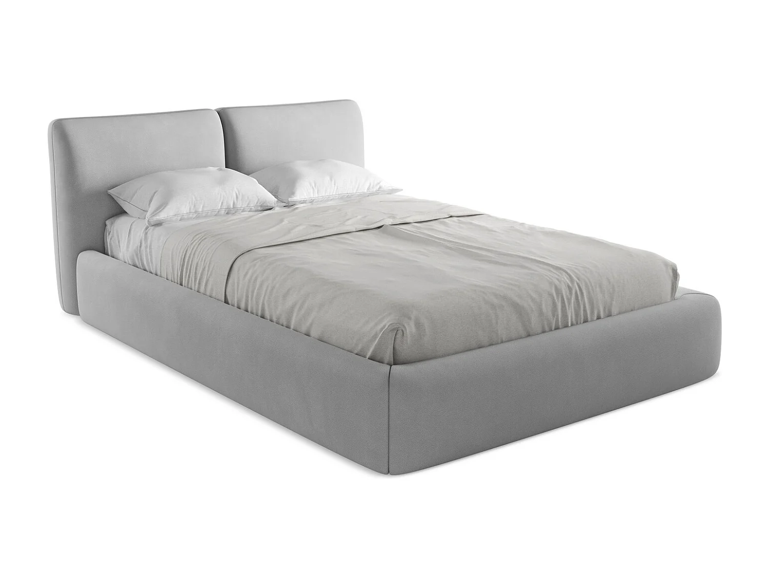 Lit coffre en tissu chenille 140 x 200 - graphite - HOKU