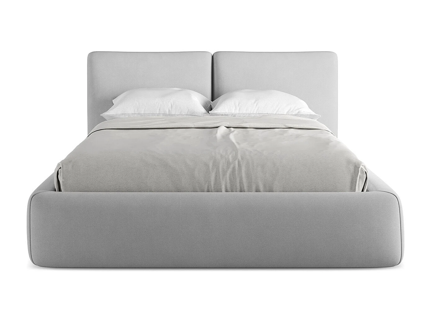 Lit coffre en tissu chenille 140 x 200 - graphite - HOKU