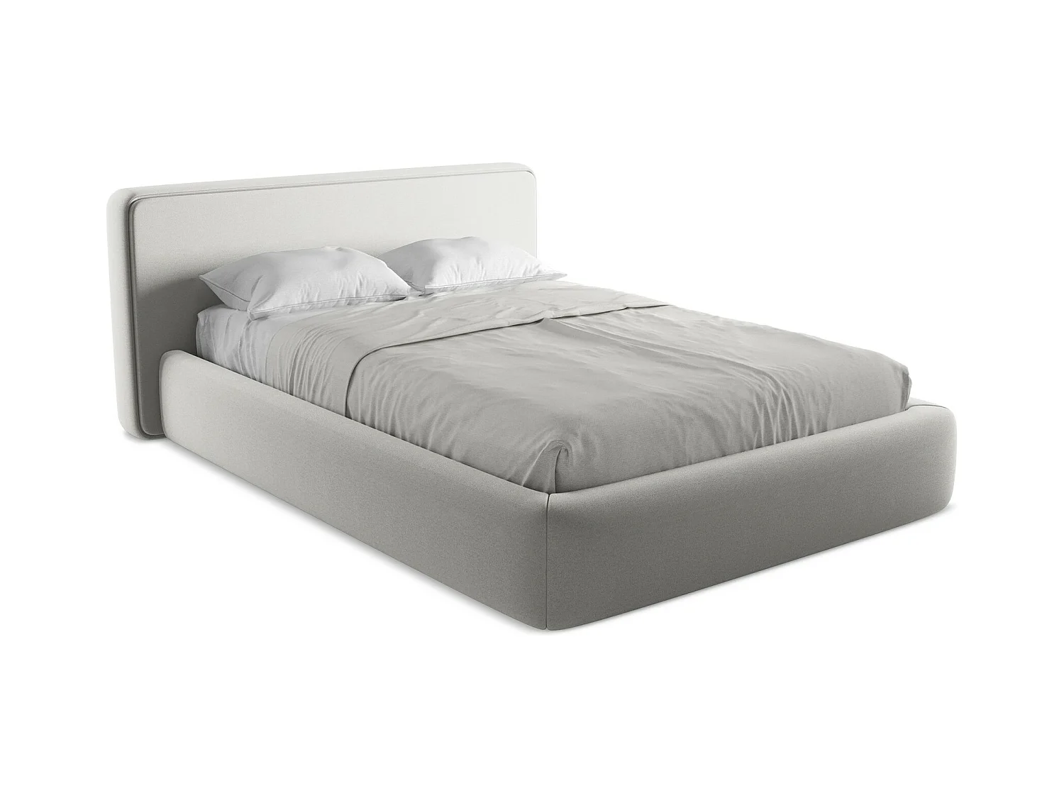 Bed met opbergruimte 180 x 225 - bouclé - zilver - KIANA