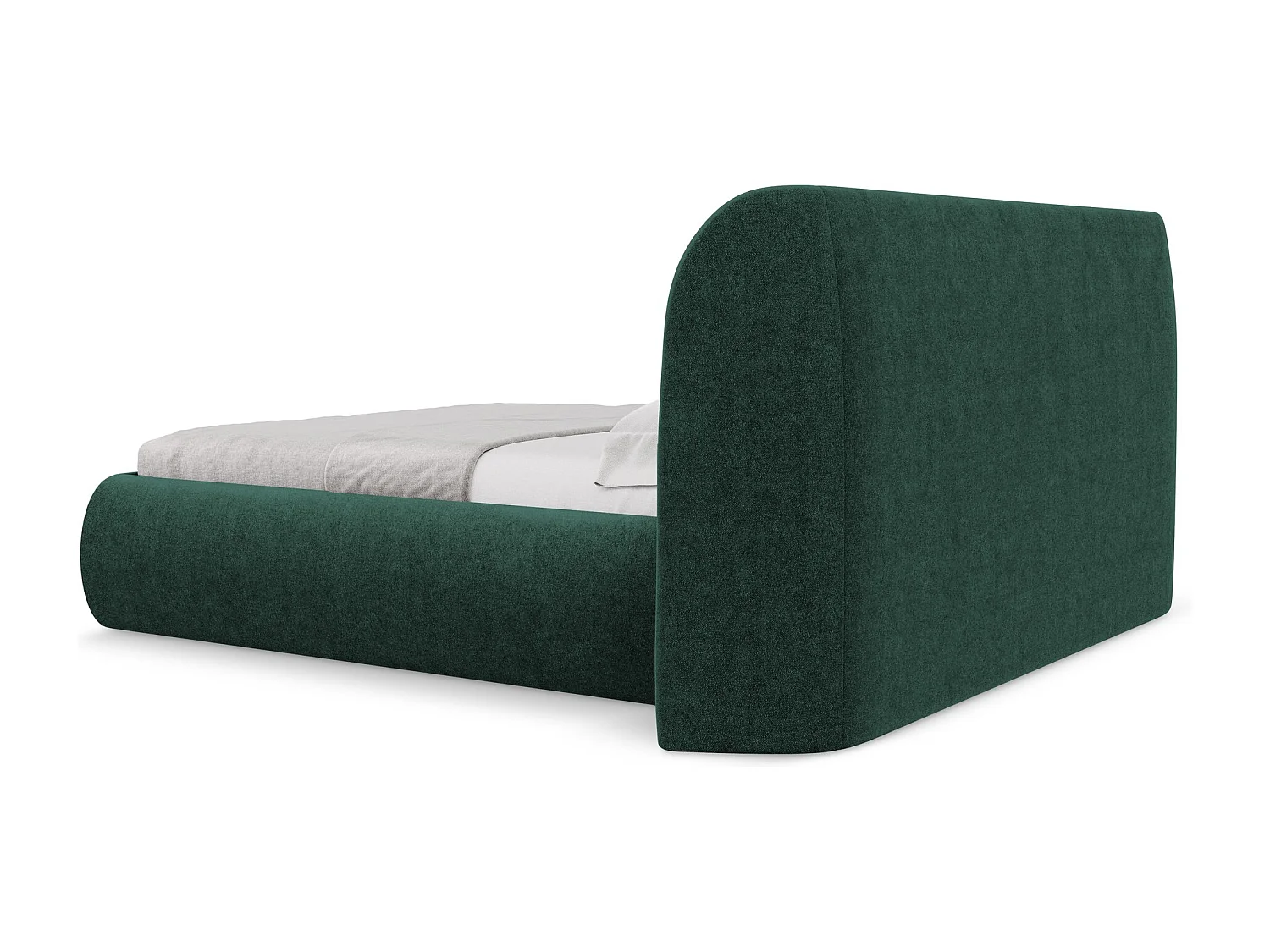 Lit coffre en tissu bouclette 140 x 200 - bouteille verte - HAUKE