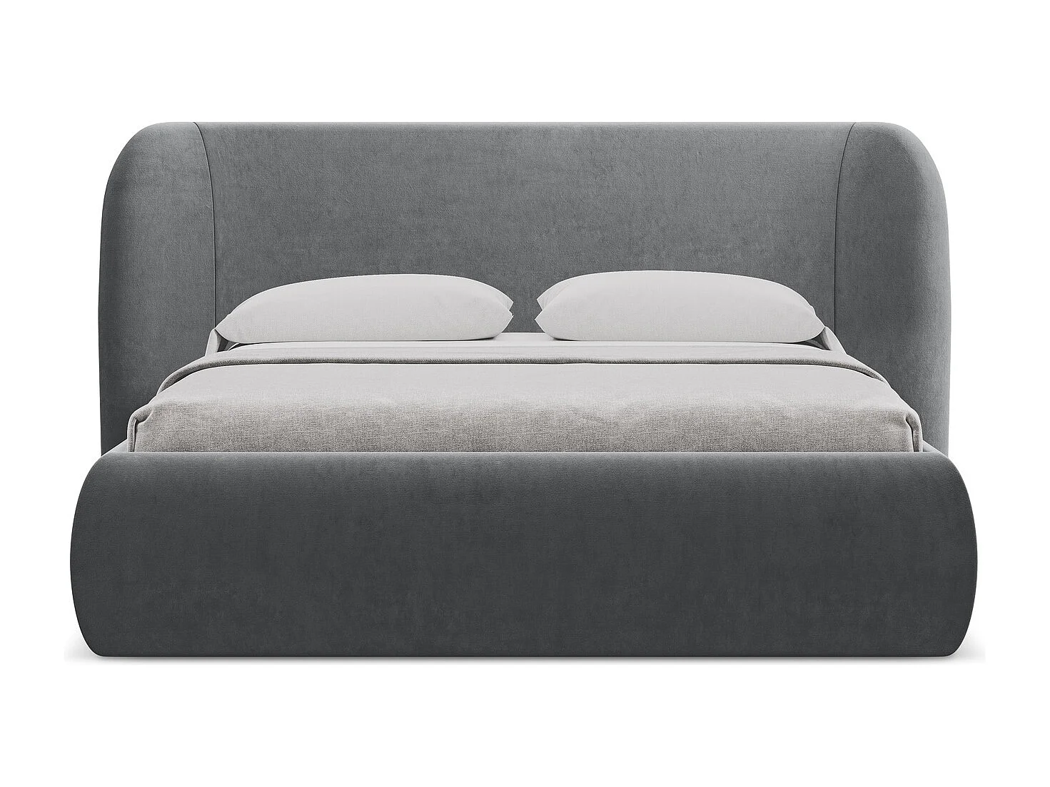 Lit coffre en velours 140 x 200 - acier - HAUKE