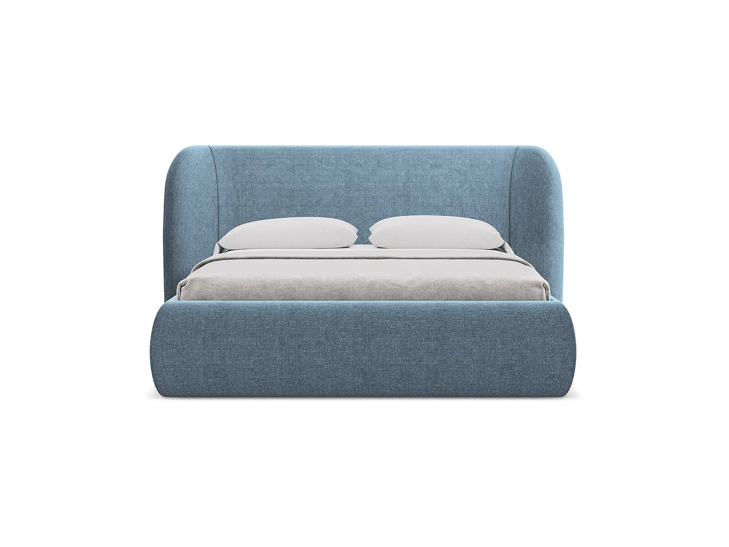 Bed met opbergruimte 210 x 215 - chenille stof - jeans - TRIESTE