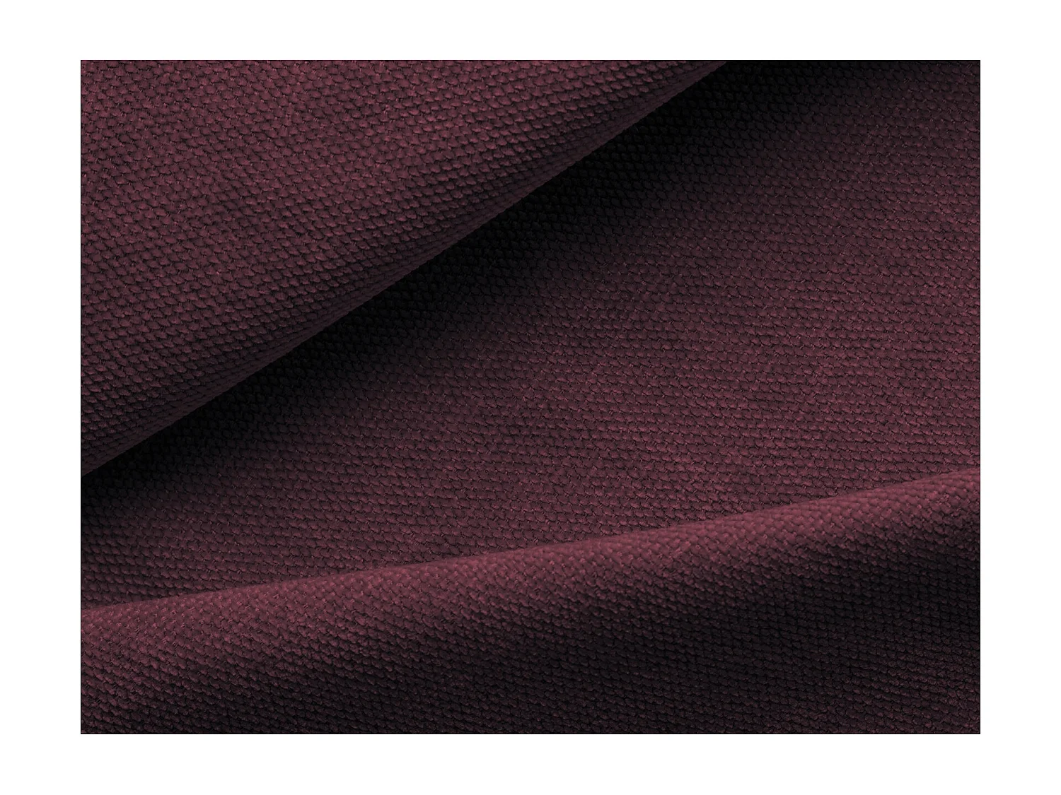 Bett mit Bettkasten - 190 x 215 - Chenille - Rotwein - HAUKE
