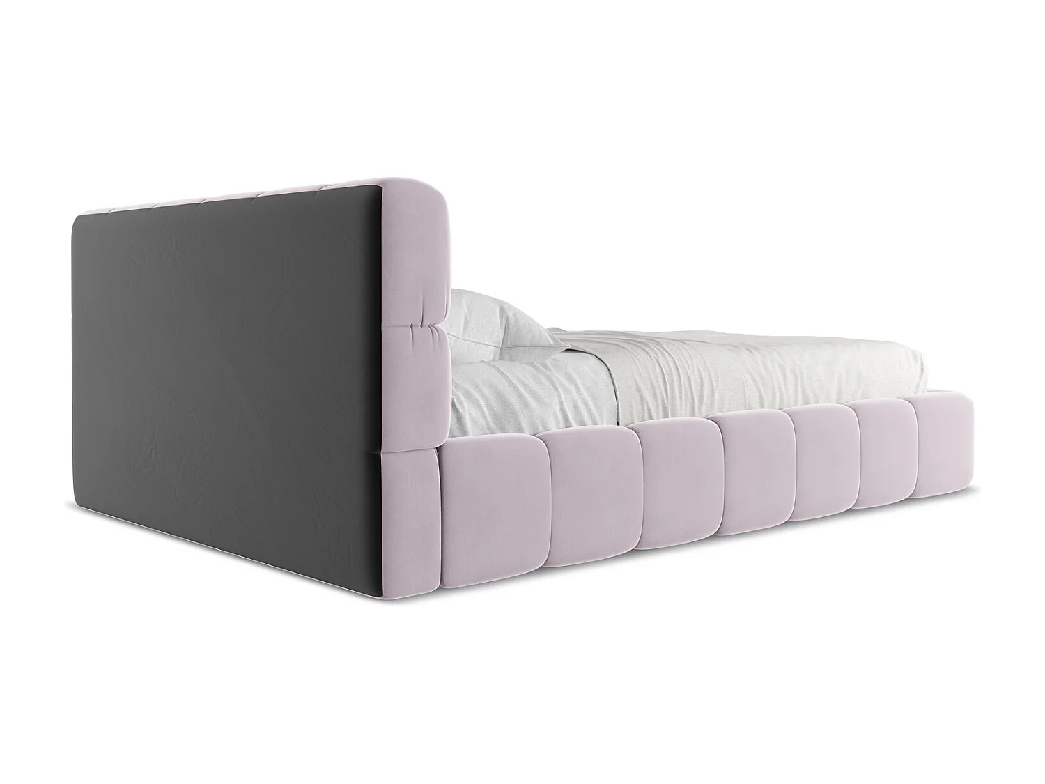 Bett mit Bettkasten - 160 x 228 - Samt - Lavendel - NALU