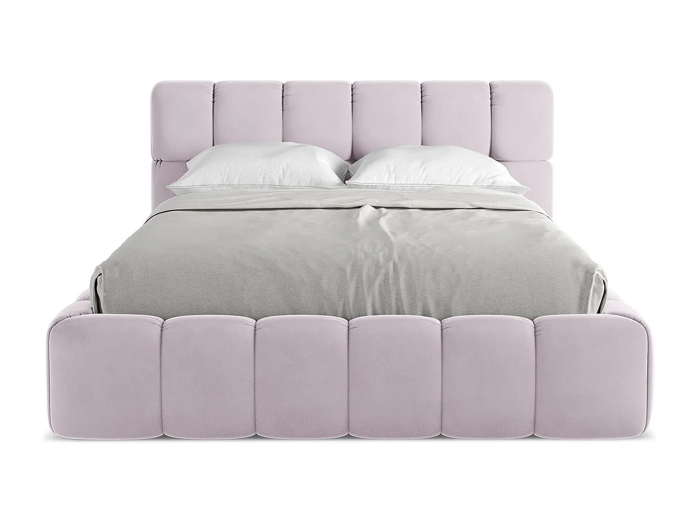 Lit coffre en velours 140 x 200 - lavande - NALU