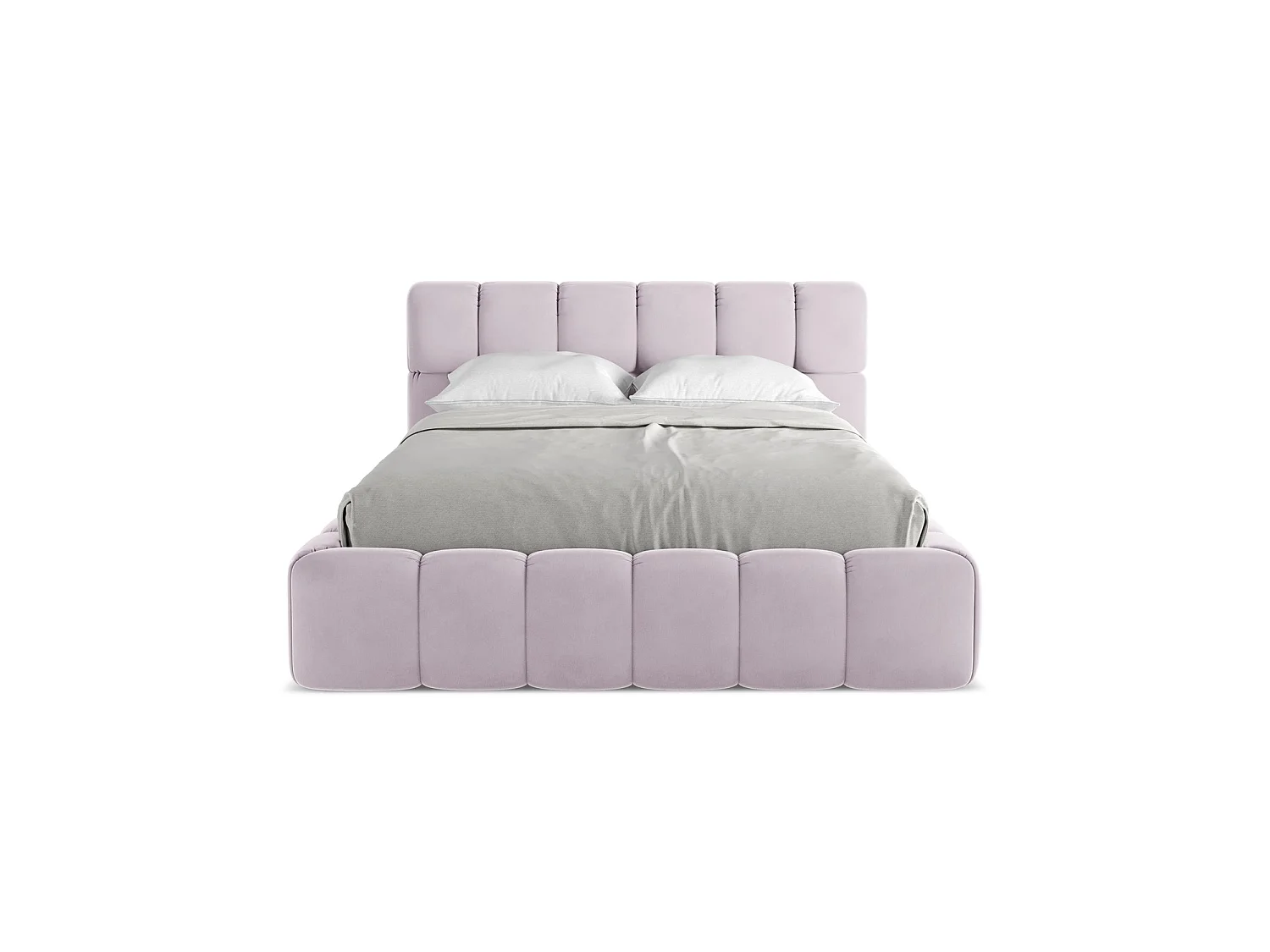 Bett mit Bettkasten - 160 x 228 - Samt - Lavendel - ROMA