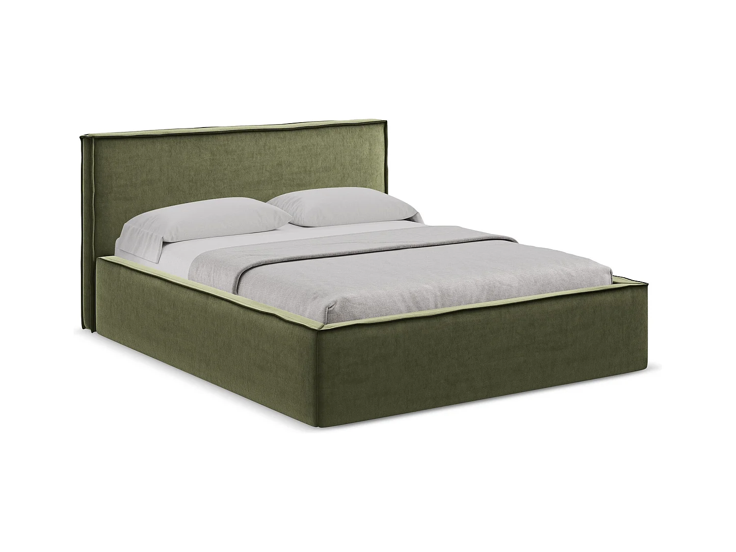 Bett mit Bettkasten - 160 x 228 - Samt - Olive - ANANI