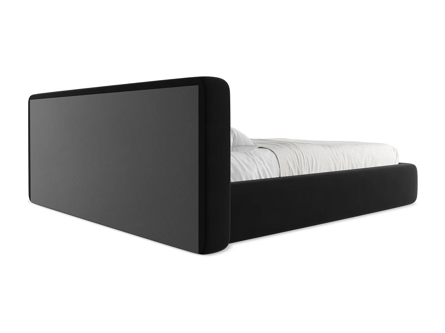 Lit coffre en velours 180 x 200 - noir - KIANA