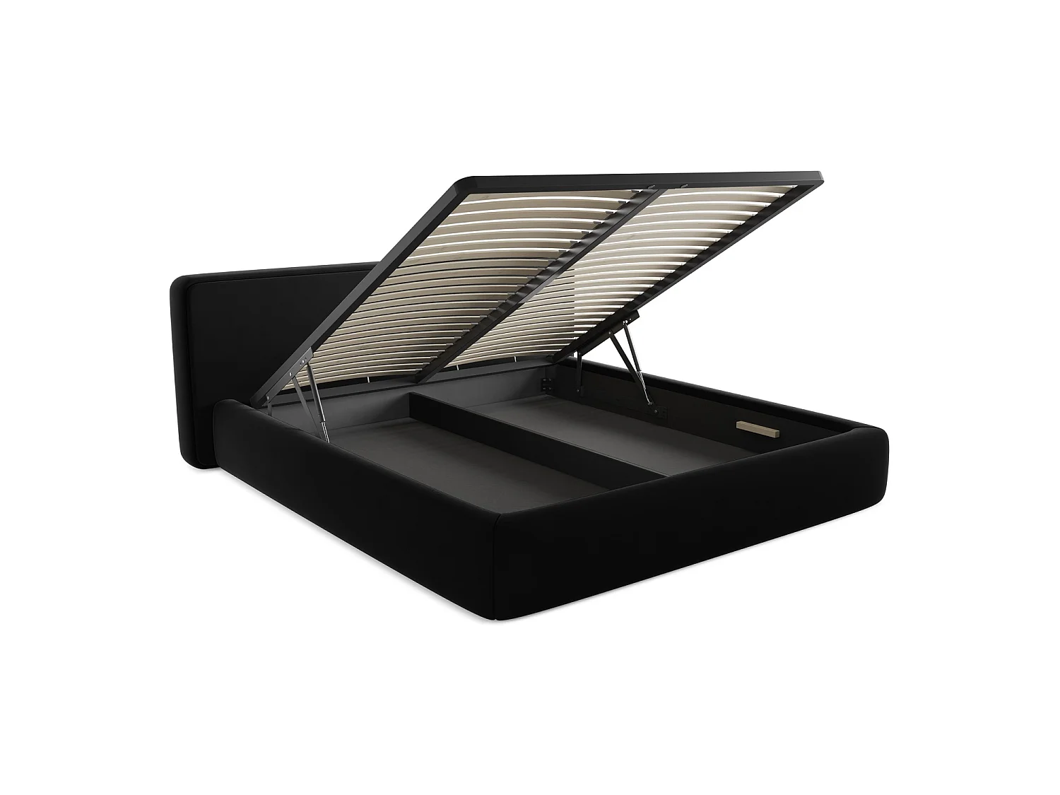 Lit coffre en velours 220 x 225 - noir - FIRENZE