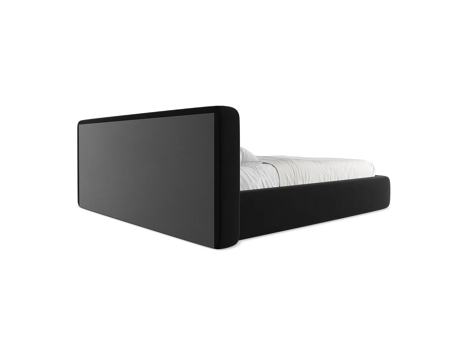 Lit coffre en velours 220 x 225 - noir - FIRENZE