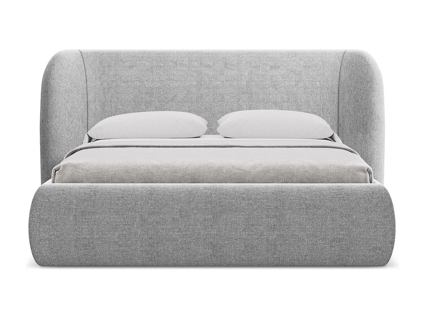 Bed met opbergruimte 210 x 215 - chenille stof - lichtgrijs - HAUKE