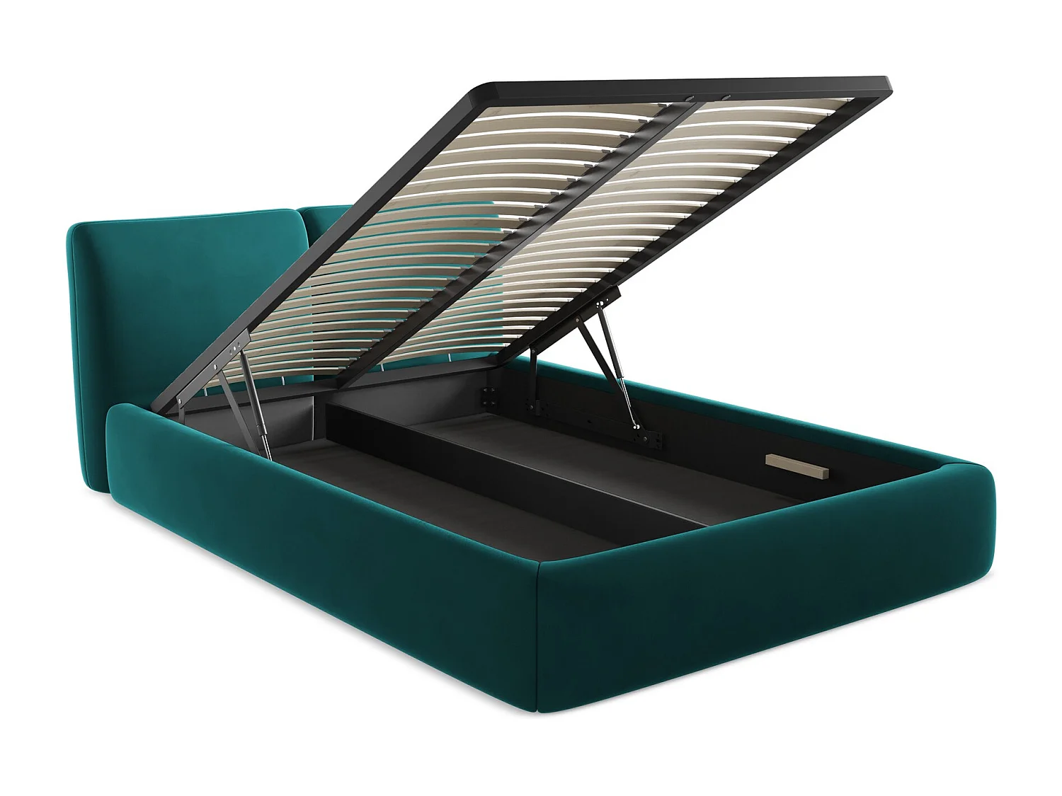 Lit coffre en velours 140 x 200 - marin - HOKU