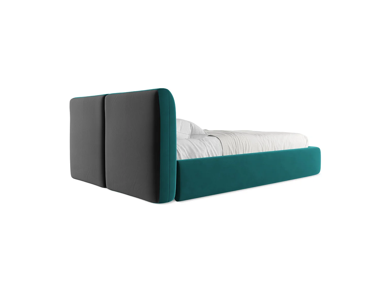 Lit coffre en velours 160 x 228 - marin - MILANO