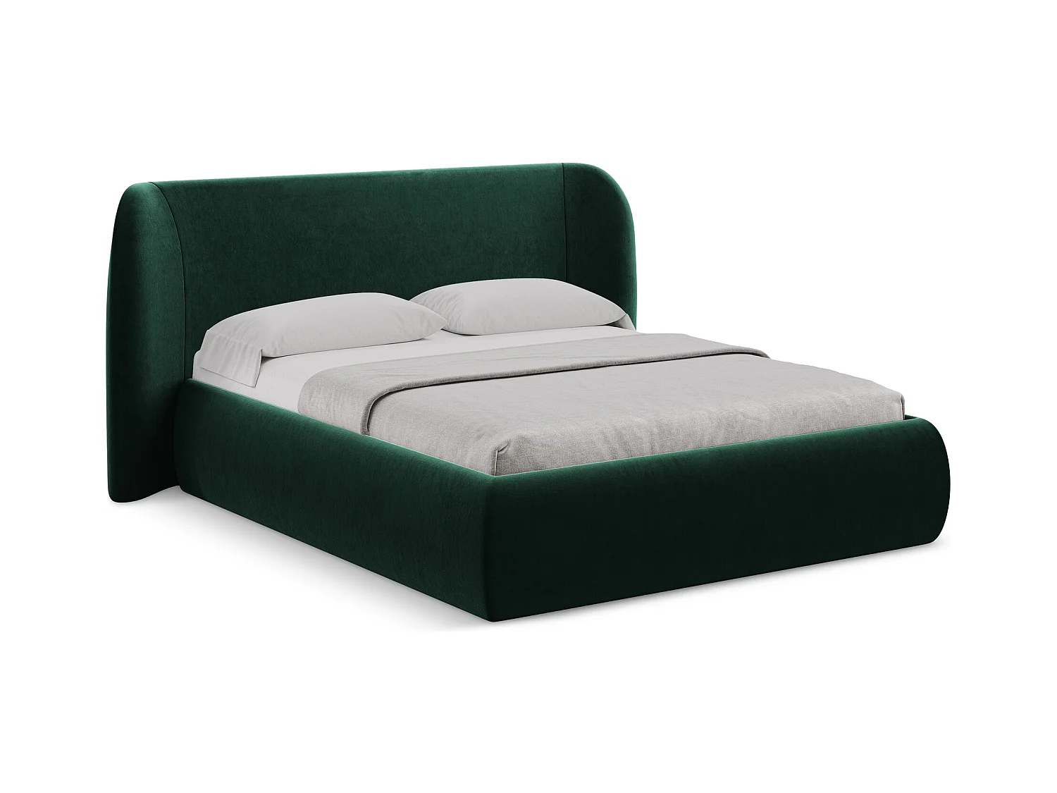 Lit coffre en velours 140 x 200 - bouteille verte - HAUKE