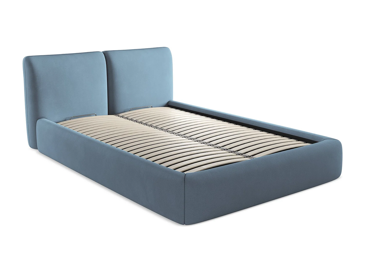 Bed met opbergruimte 160 x 228 - chenille stof - jeans - HOKU