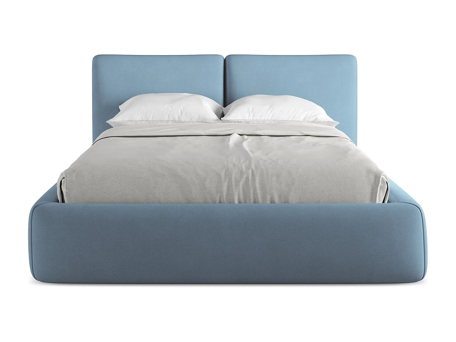 Lit coffre en tissu chenille 140 x 200 - jeans - HOKU