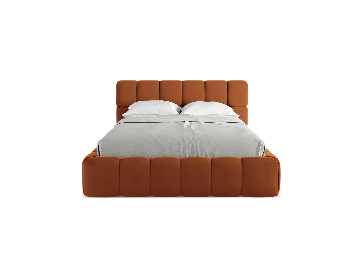 Bed met opbergruimte 160 x 228 - velours - terracotta - ROMA