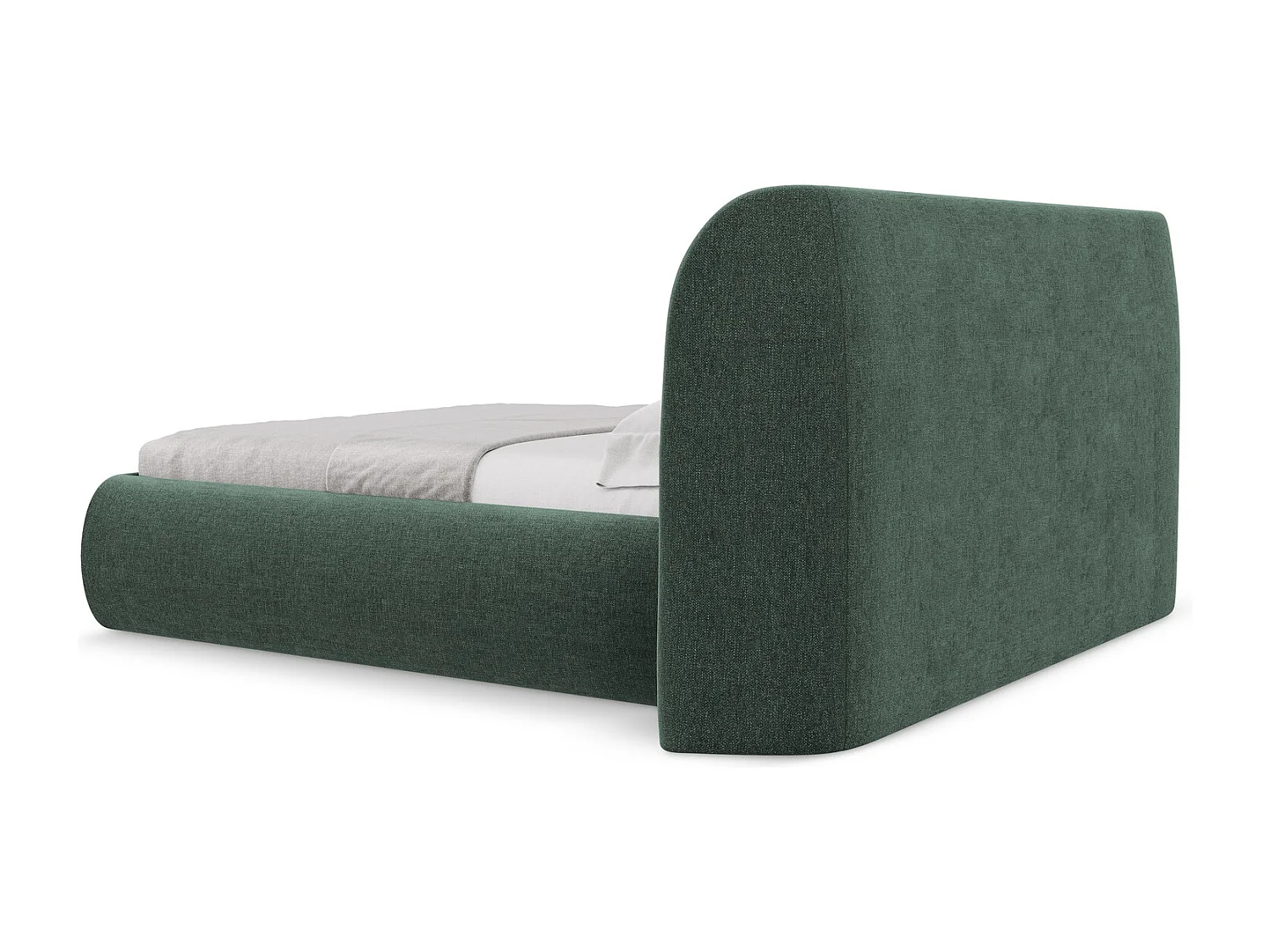 Lit coffre en tissu chenille 140 x 200 - vert - HAUKE