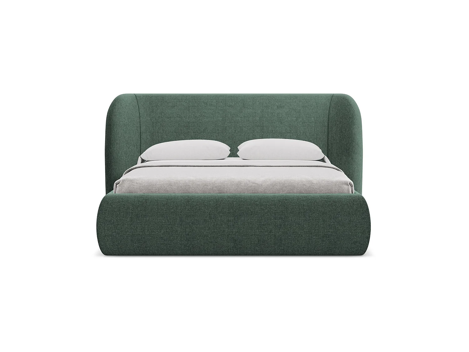 Bett mit Bettkasten - 190 x 215 - Chenille - Grün - TRIESTE