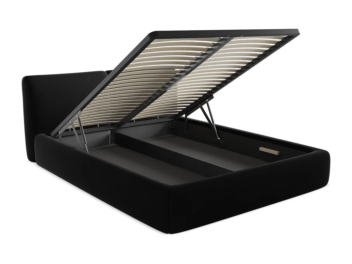 Łóżko 180 x 228 - z weluru - czarny - HOKU