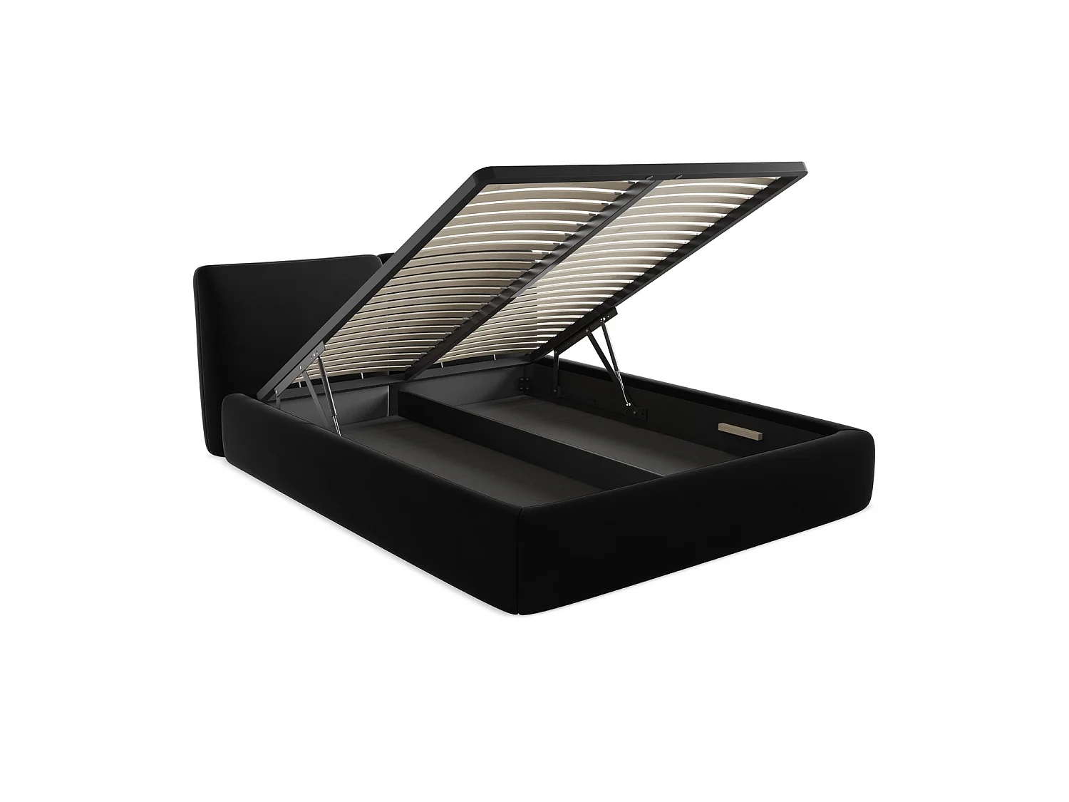 Lit coffre en velours 180 x 228 - noir - MILANO