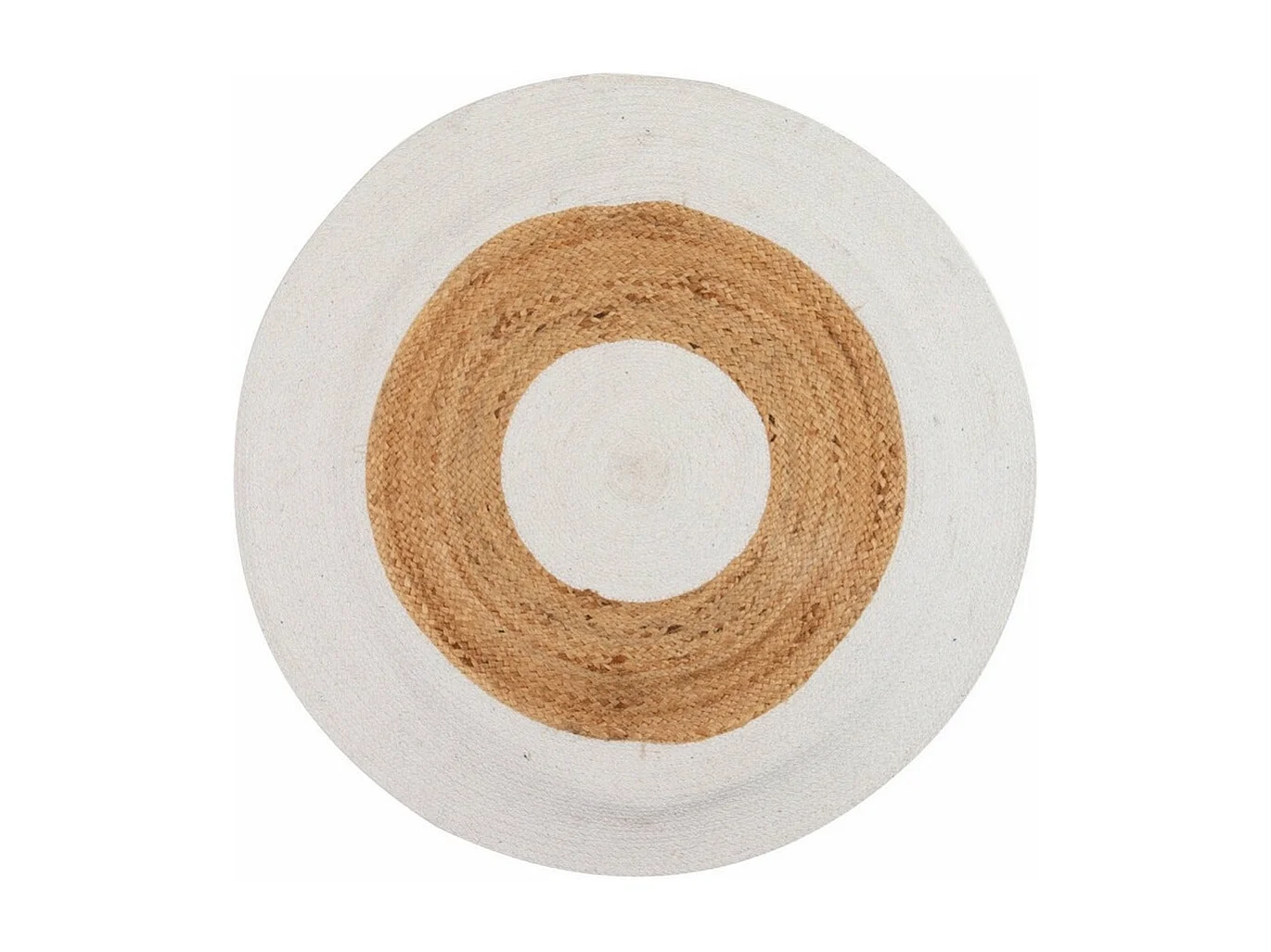 Alfombra Yute Algodon Natural Blanco 100x100 Cm