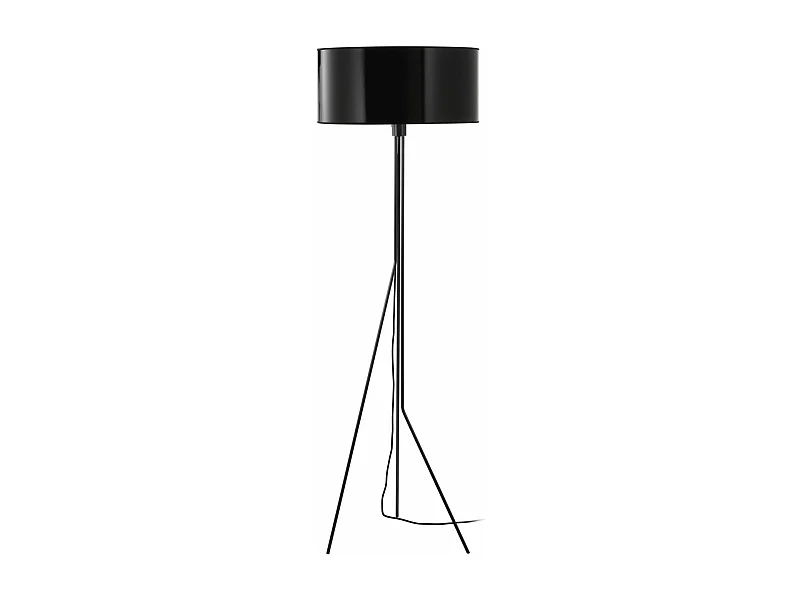 Candeeiro de pé DIAGONAL estilo moderno - Altura 155 cm - E27 13W - candeeiro sintético ø50 cm - ligado e desligado - cabo de 2 m - aço e preto - interior