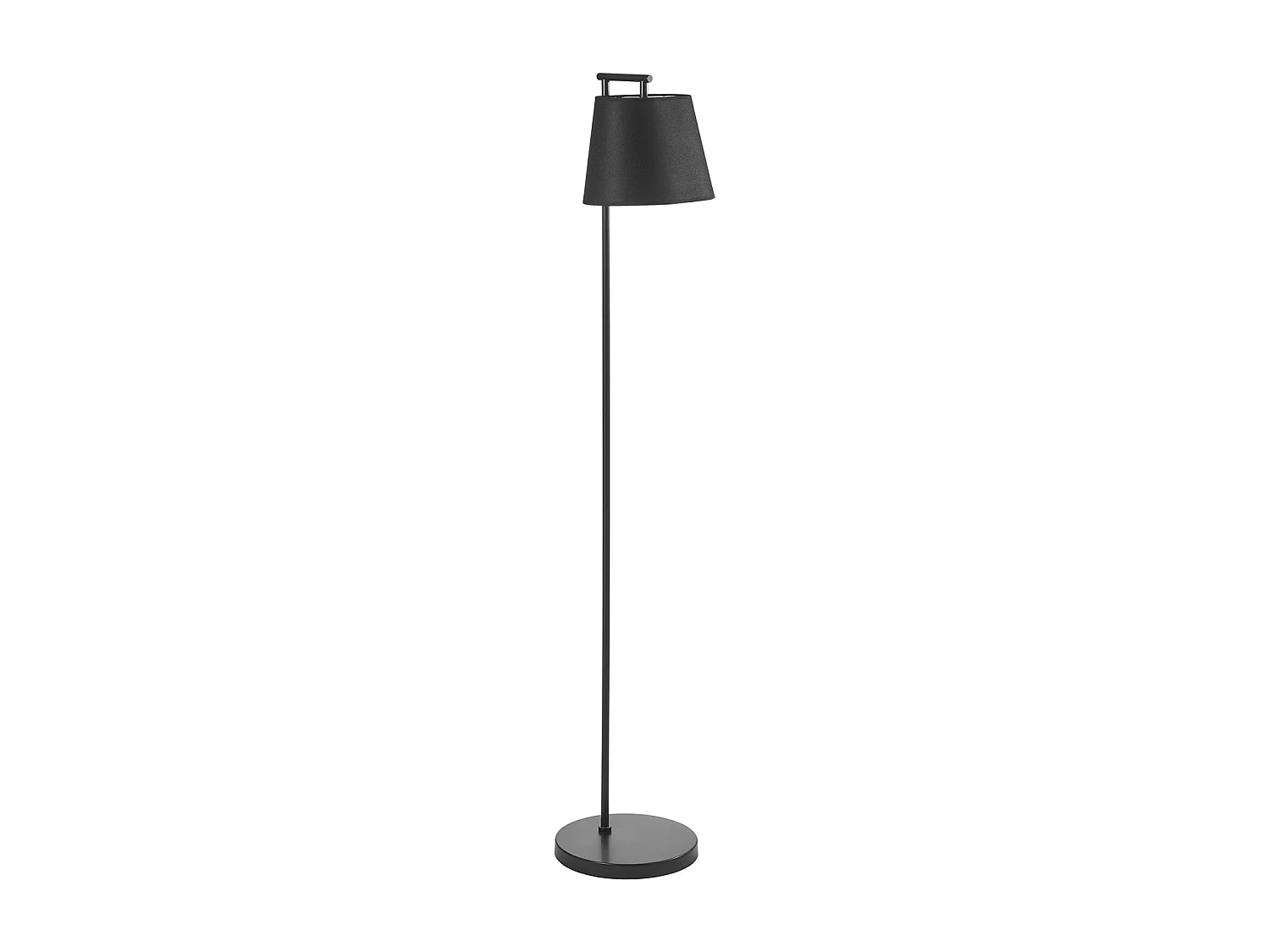 Candeeiro de pé em aço estilo moderno NEMO com abajur sintético - Dia. 25 x Altura 140 cm - aço - IP20 - E27 40W - preto e preto