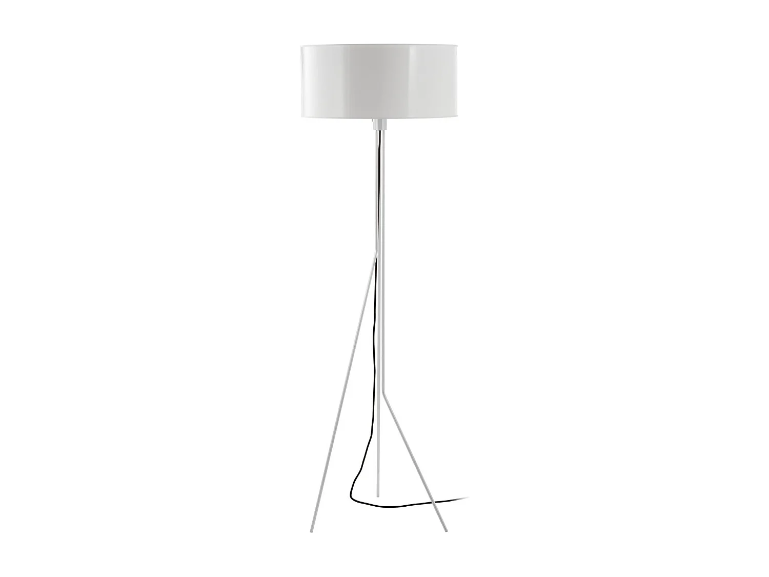 Lampadaire Diagonal moderne-h155cm x d.ø50 cm-e27 13w-on&off -acier,blanc