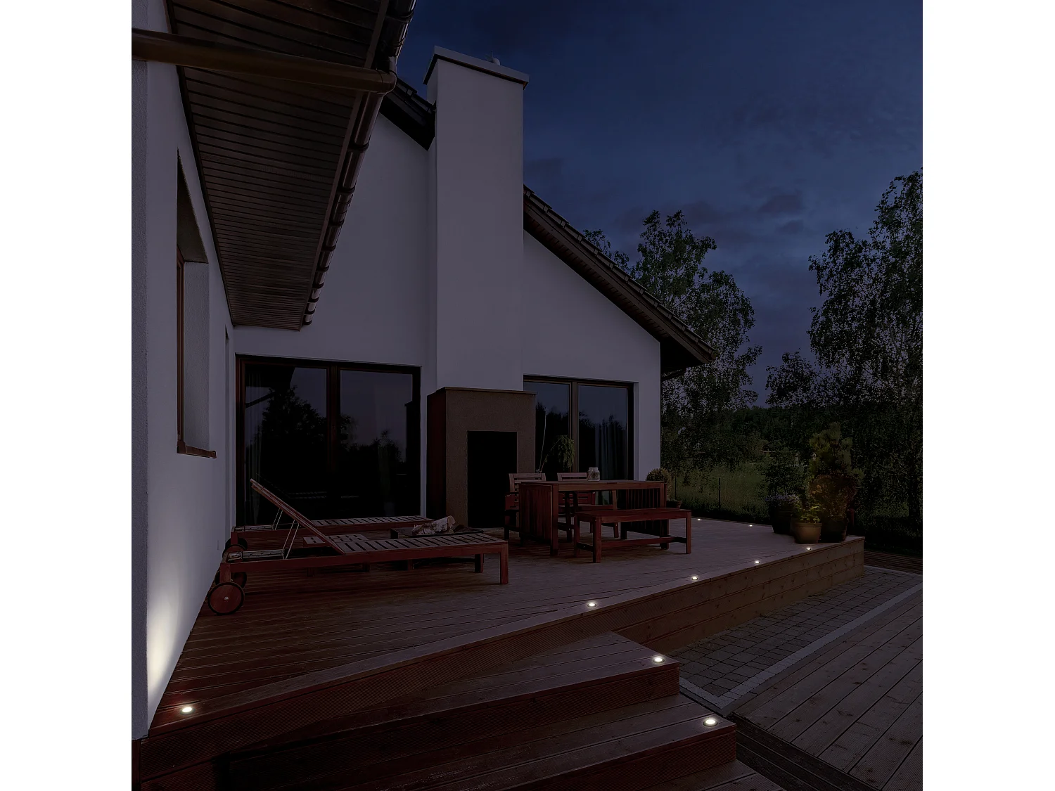 RAIN piso embutido estilo moderno e versátil -D. ø5 cm - redondo - G9 1,7W - 170lm e 3K - resina - ip67 - branco