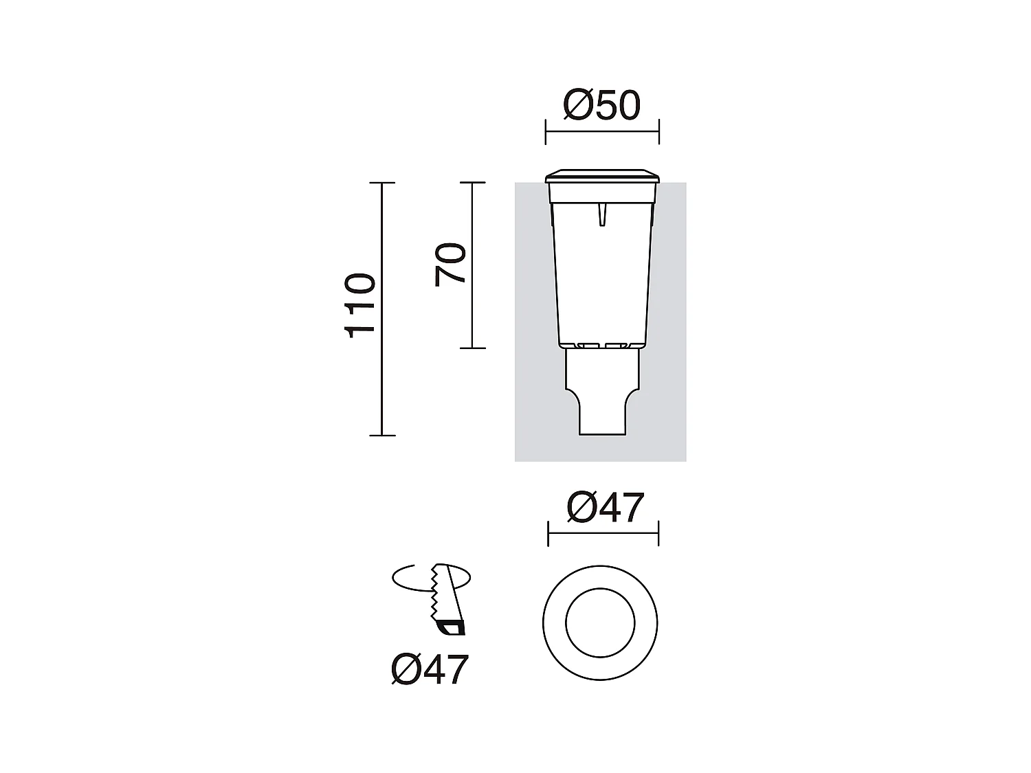 Empotrable de suelo RAIN estilo moderno y versátil -D. ø5 cm - redondo - G9 1,7W - 170lm y 3K - resina - ip67 - blanco