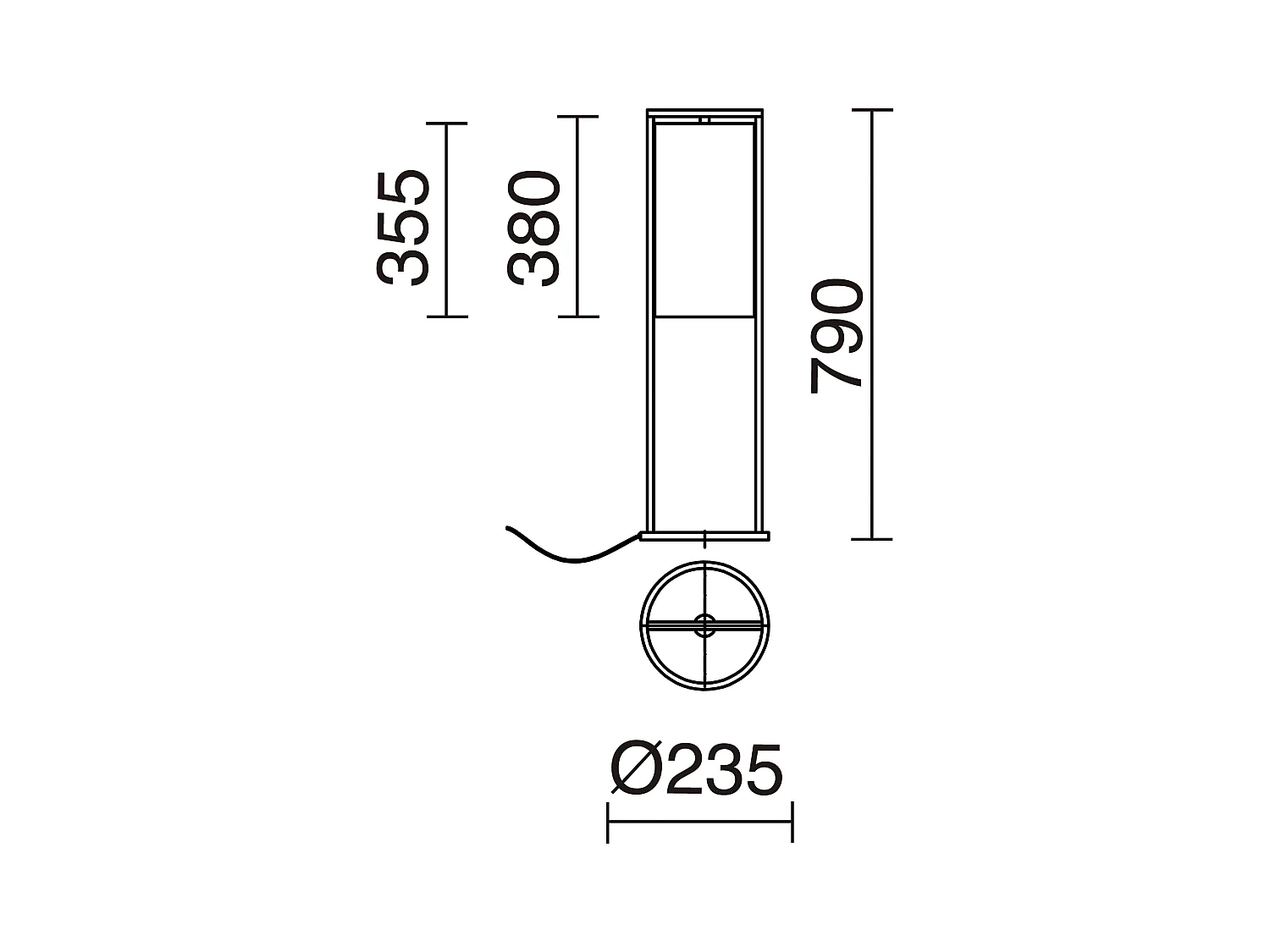 SINTRA vloerlamp moderne stijl - Hoogte 79 cm - E27 40W - lampenkap ø28 cm - 2 meter kabel - aan&uit - staal en katoen - zwart
