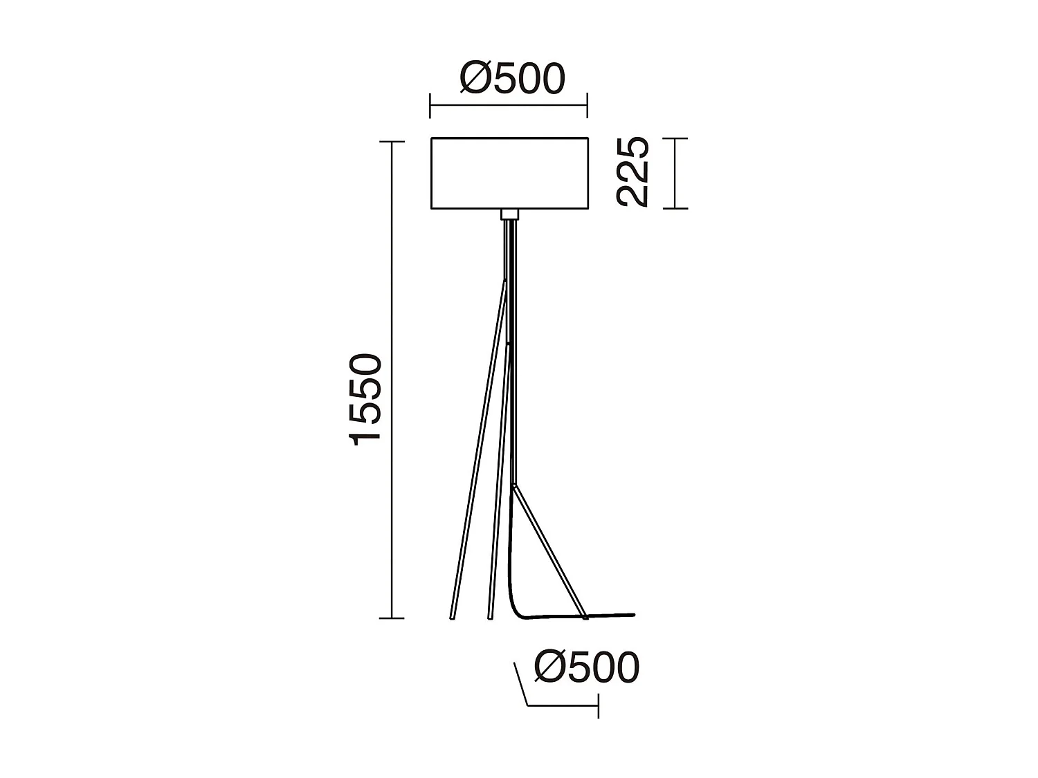 Lampadaire Diagonal moderne-h155cm x P. ø50 cm- e27 13w- on&off- acier, cuivre