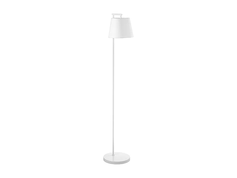Candeeiro de pé em aço estilo moderno NEMO com abajur sintético - Dia. 25 x Altura 140 cm - aço - IP20 - E27 40W - branco e branco