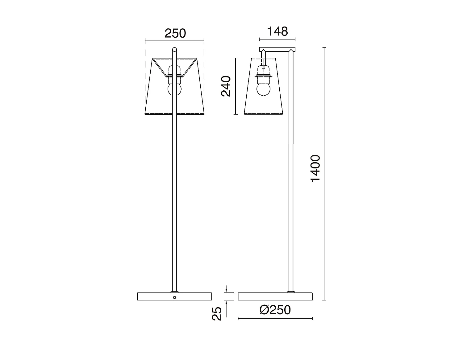Lampadaire Nemo moderne -h140cm x d.ø25cm -acier-synthetique-ip20-e27 40w-blanc