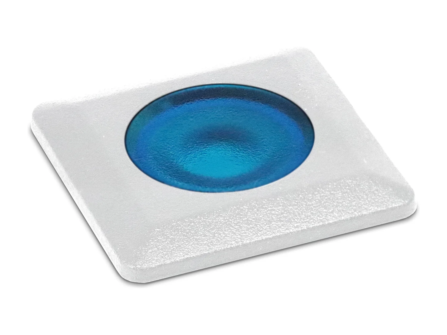 Spot encastrable au sol modern Rain-d.ø5cm-carre-g9 1,7w-170lm,3k-resine-ip67-blanc,bleu