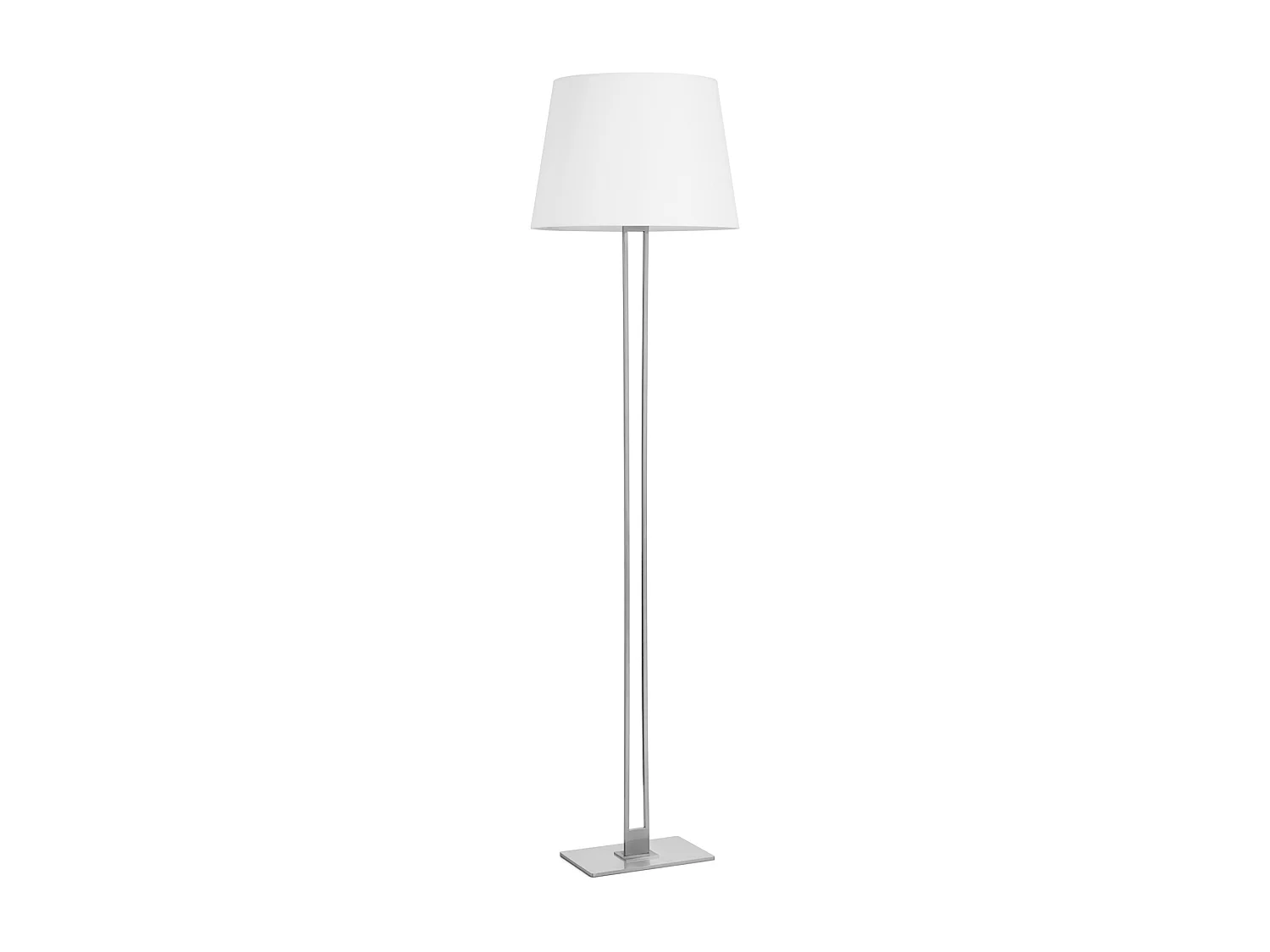 Lampadaire classique- h170 cm x d.ø45 cm-on&off-acier et nickel-blanc- e27 60w-ip20
