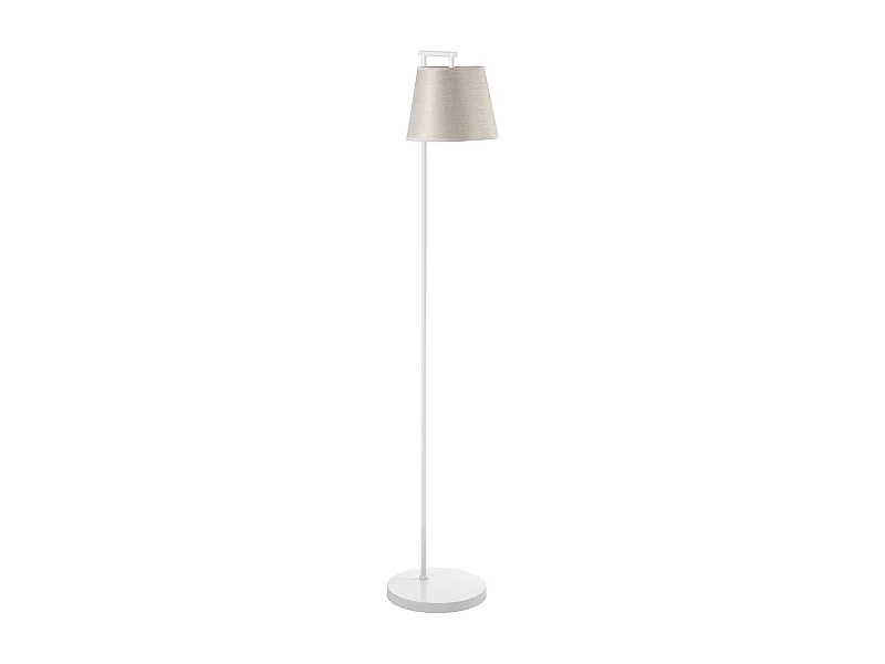 Candeeiro de pé em aço estilo moderno NEMO com abajur sintético - Dia. 25 x Altura 140 cm - aço - IP20 - E27 40W - branco e castanho