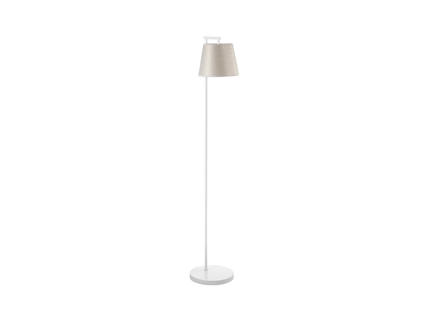 NEMO moderne stijl stalen vloerlamp met kunststof lampenkap - Dia. 25 x Hoogte 140 cm - staal - IP20 - E27 40W - wit en bruin