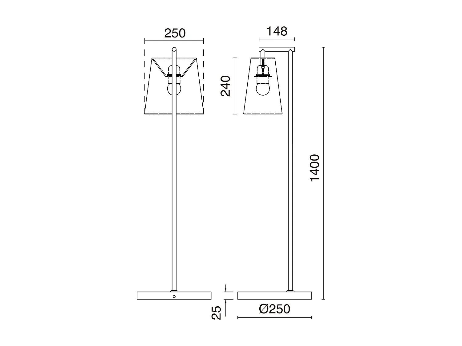 Lampadaire Nemo moderne-h140cm x d.ø25cm-acier-synthetique-ip20-e27 40w-blanc,marron