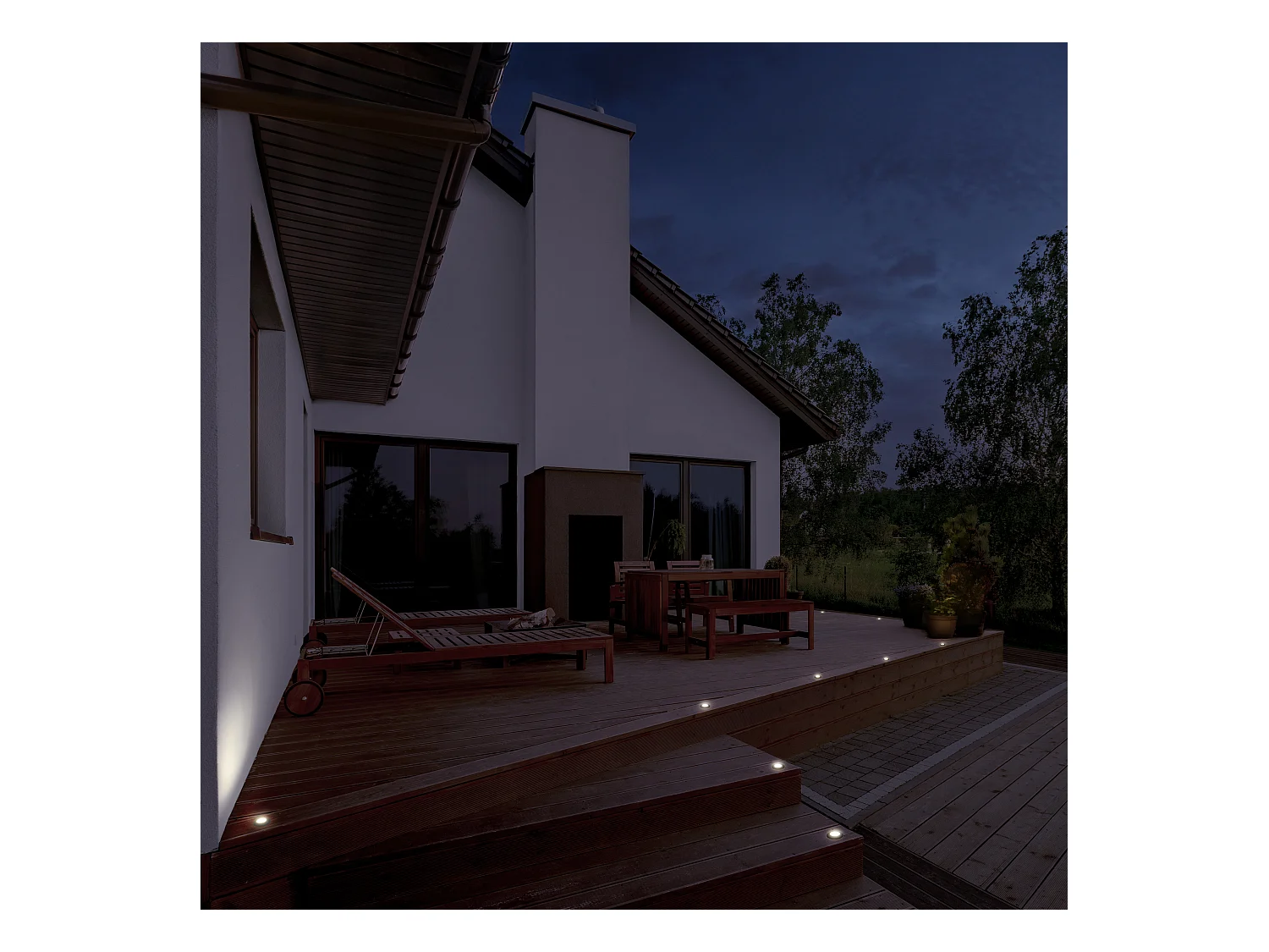 Luminaire encastrable au sol modern Rain-d.ø5cm-rond-g9 1,7w-170lm et 3k-résine-ip67-gris, bleu