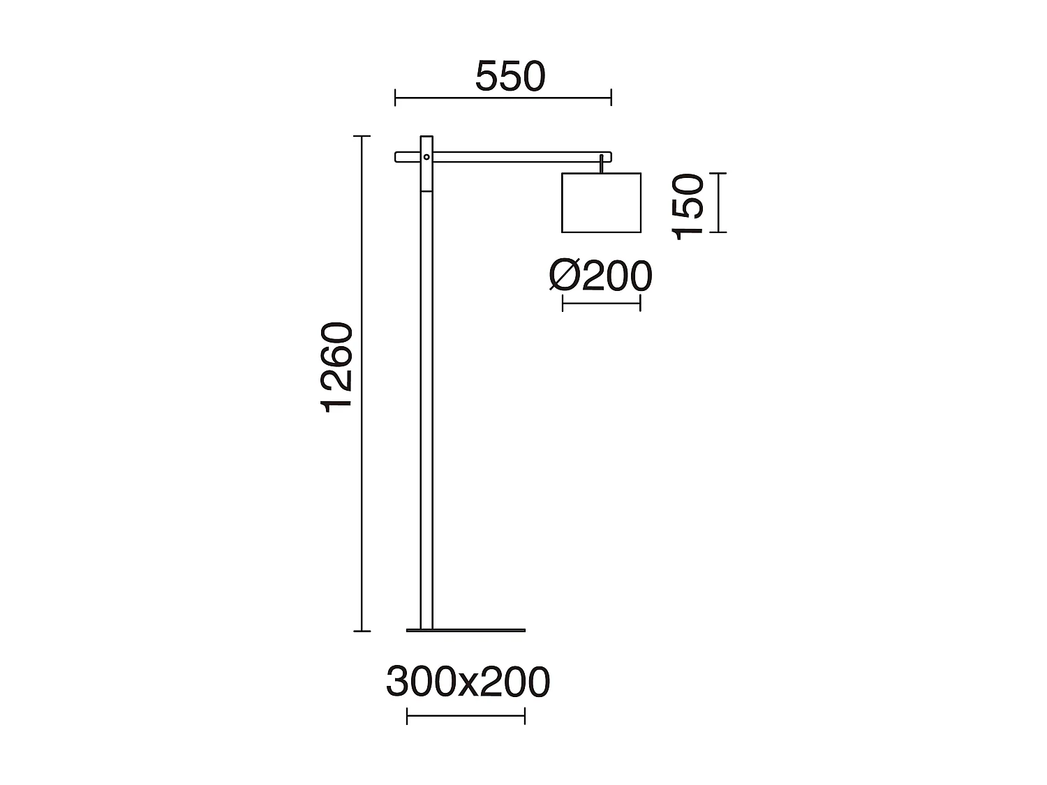Lampada da terra moderna Britta-h.128 cm-e27 60w-90º-on&off-acciaio,legno-nero,bianco