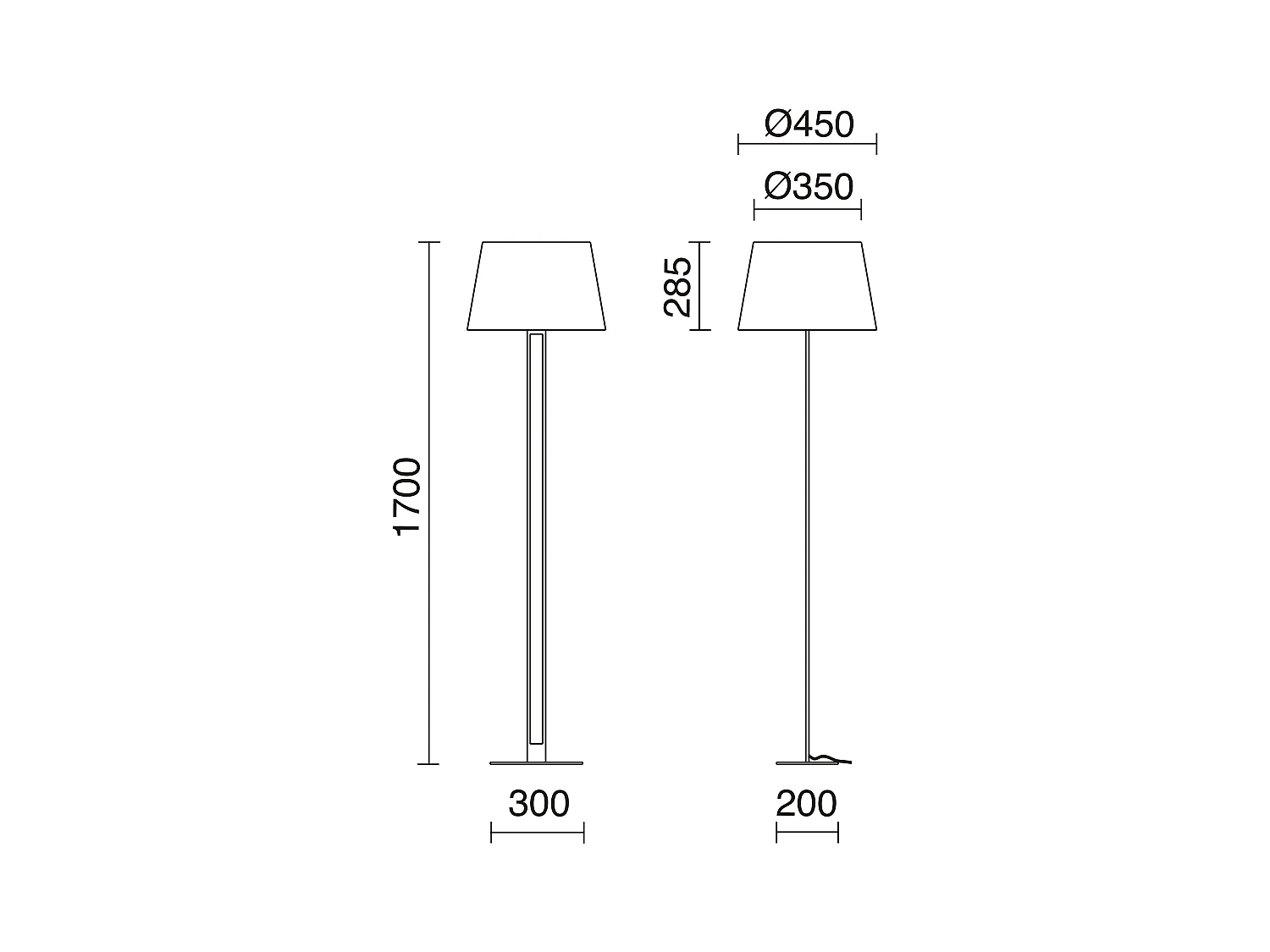 Lámpara de pie CLASSICAL estilo clásico- Alt.170 cm- on/off- acero y oro- pantalla Ø45 cm- negro- E27 Máx. 60W- IP20