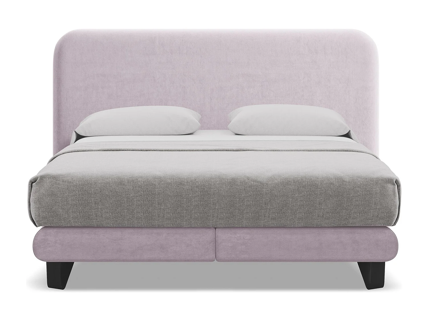 Lit capitonné + matelas en velours 160 x 200 - lavande - ILIMA