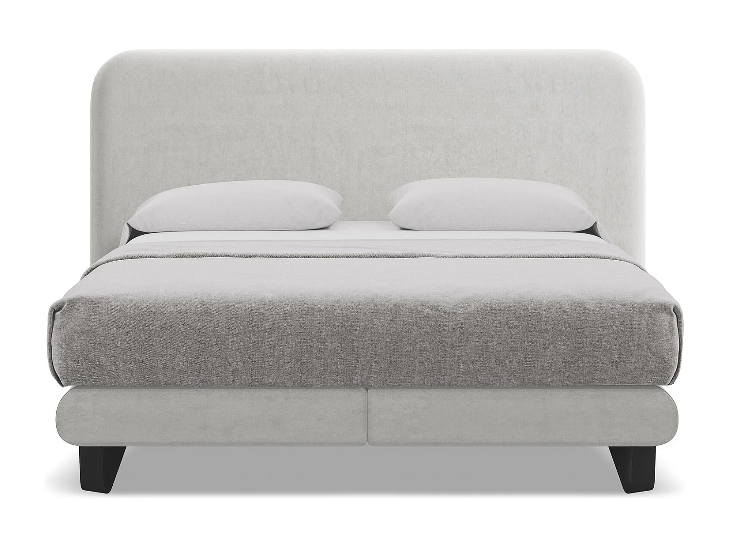 Bett mit Matratze - 174 x 220 - Samt - Silber - ILIMA