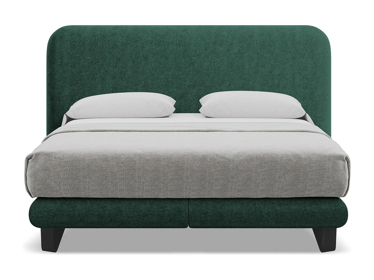 Cama con almacenaje acolchada de tela bouclé - 140x200 cmILIMA - verde botella - ILIMA