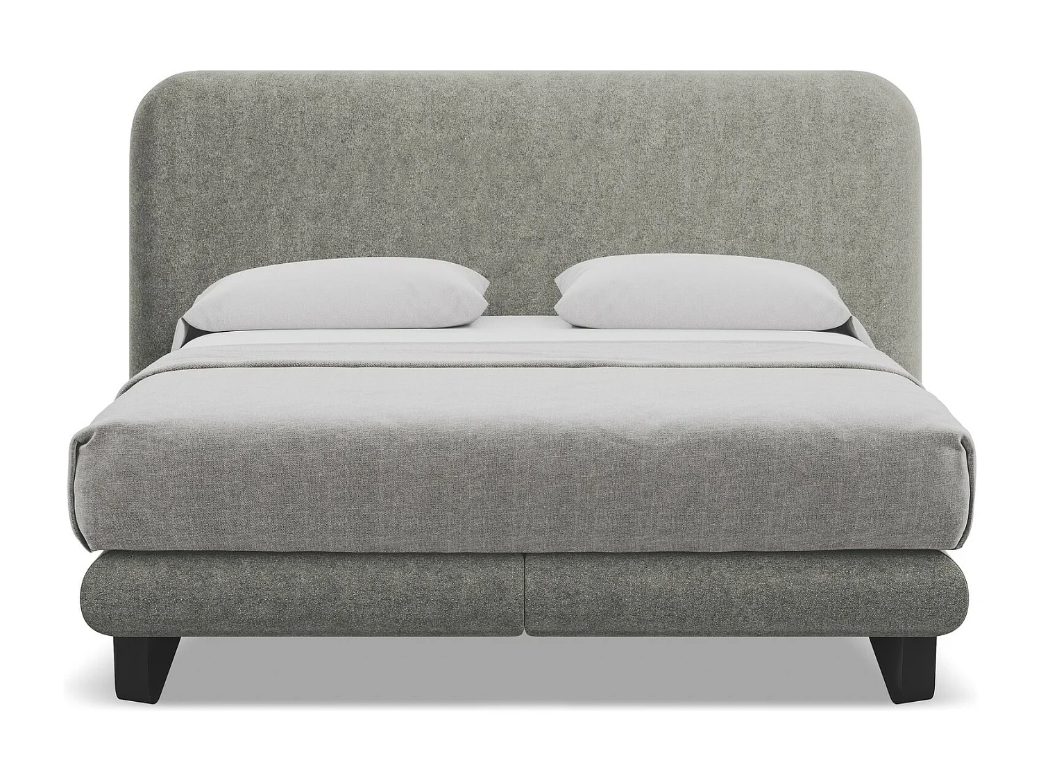 Lit capitonné + matelas en tissu bouclette 160 x 200 - éléphant - ILIMA