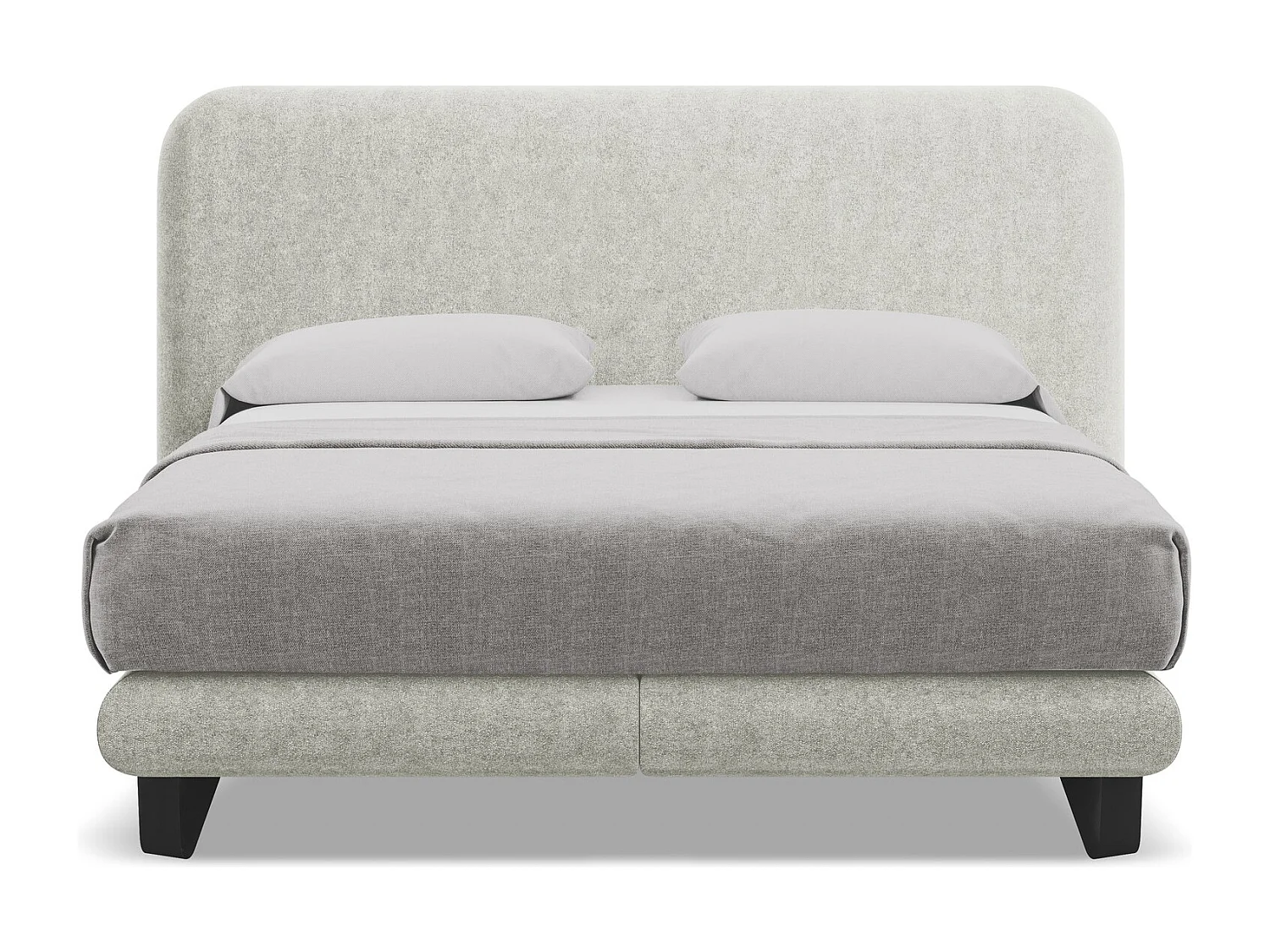 Lit capitonné + matelas en tissu bouclette 160 x 200 - beige - ILIMA