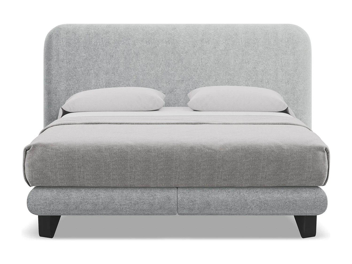 Cama estofada 160x200 cm em tecido bouclé - prata - ILIMA